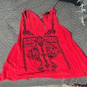 Red Western Style Crop Top